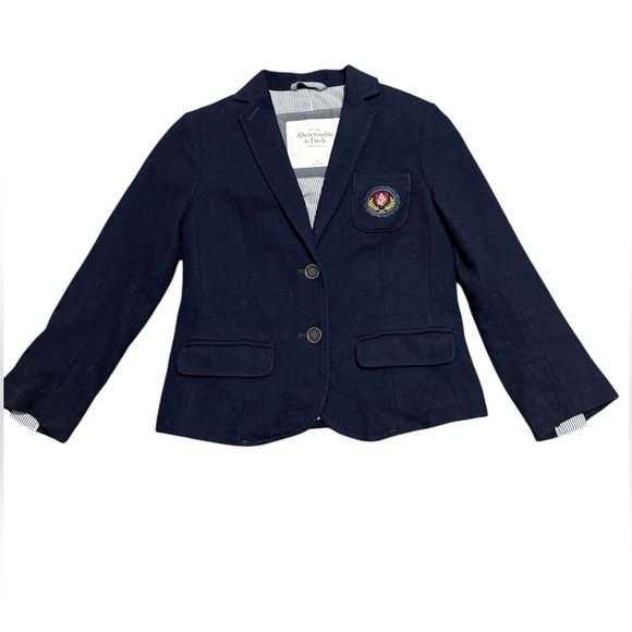 Auth Vintage Abercrombie wool uniform jacket varsity blazer collegiate navy S - Picture 4 of 8